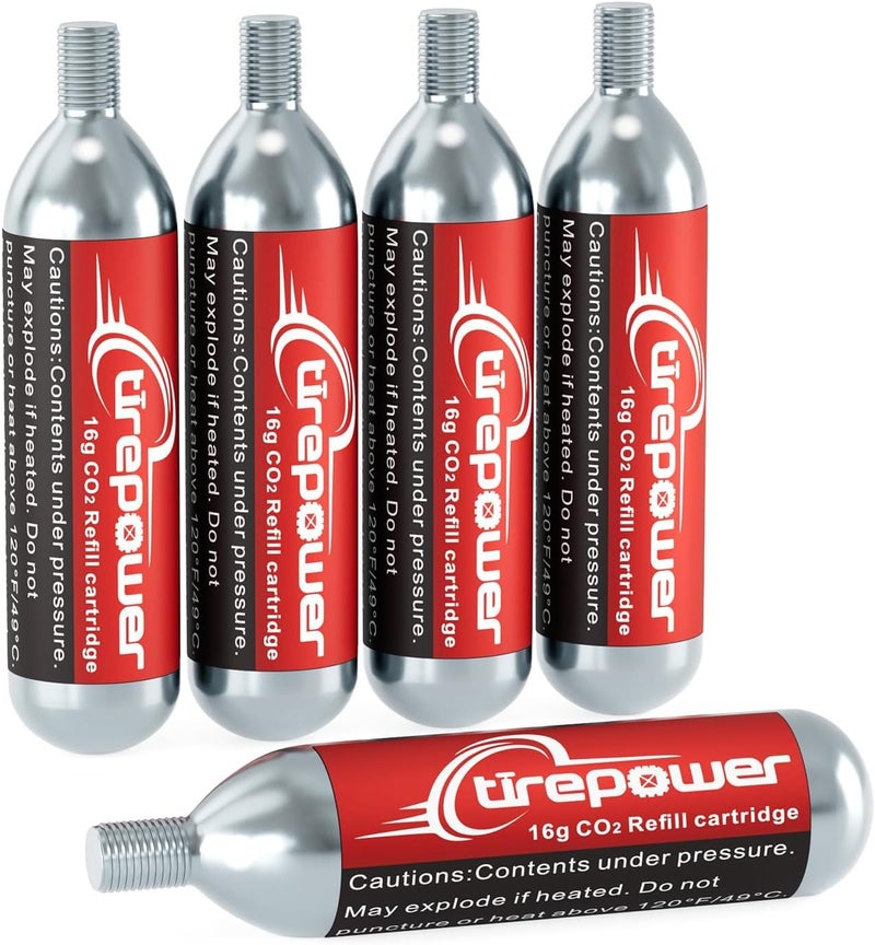 Ctrepower CO2 Bike Tire Inflator – Quick Push-Button Release, Fits Presta & Schrader Valves, CO2 Bike Pump or 5X 16g Threaded CO2 Cartridges - Image 2
